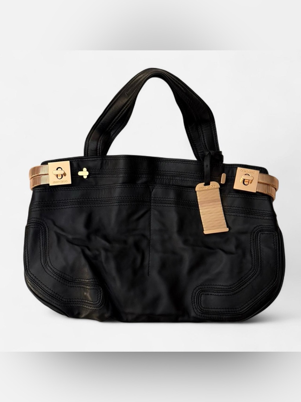 Vintage jimmy choo black tote bag
